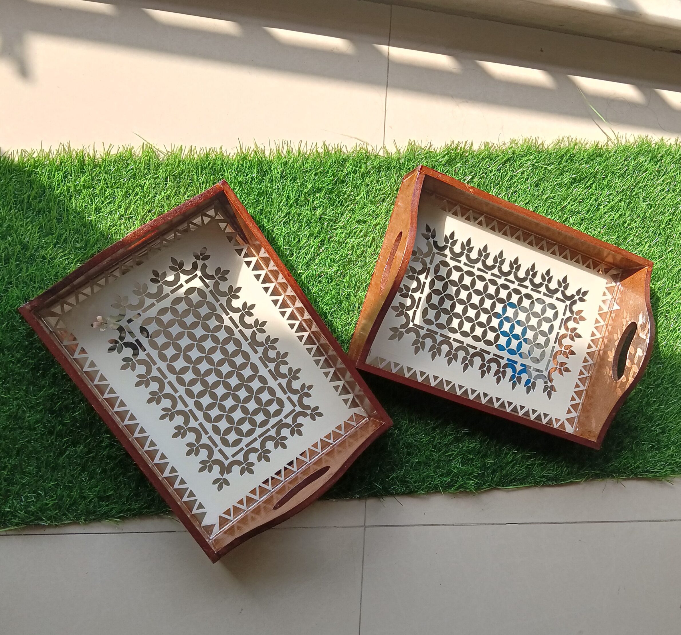 Rectangle Flat Tray (hiral kaki)