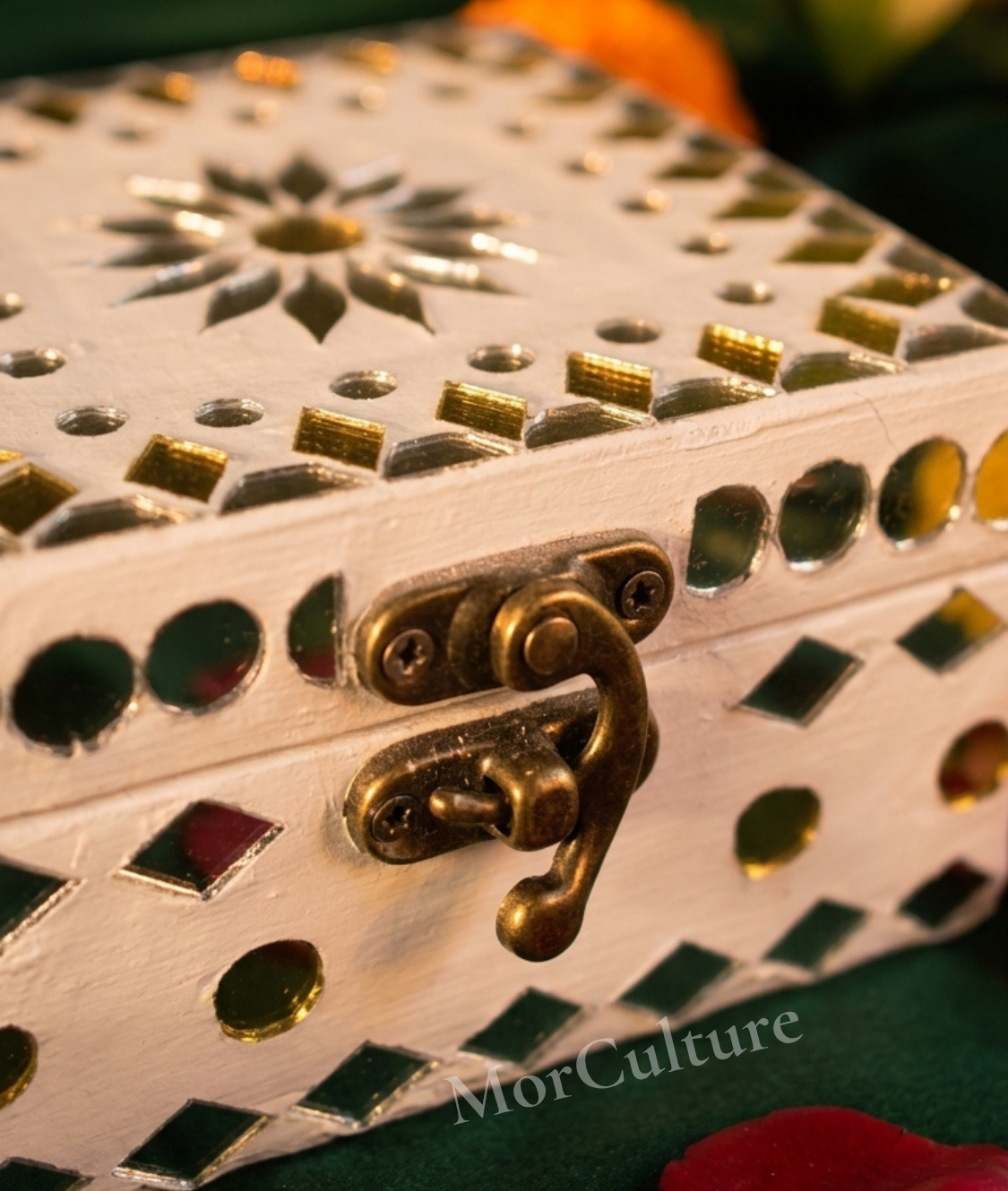 Square Shagun Box Silver and Gold